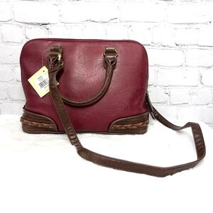 👜 NWT🤩 |•GAL BUENO•| Burgundy Red Convertible Shoulder Crossbody Braided Bag